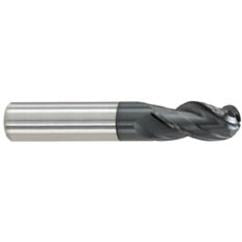 1/2" Dia. - 1" LOC - 3 OAL Ball Nose 3 FL Carbide S/E HP End Mill-AlTiN - Eagle Tool & Supply