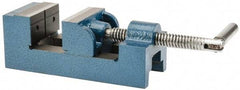 Value Collection - 2-1/2" Jaw Opening Capacity x 1-1/2" Throat Depth, Horizontal Drill Press Vise - 2-1/2" Wide Jaw, Stationary Base, Standard Speed, 7-1/4" OAL x 2-5/8" Overall Height, Cast Iron - Eagle Tool & Supply