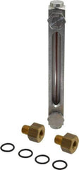 LDI Industries - 1/4-18 Thread, 4-1/2 Inch Sight Length, 290 Max psi, Closed Circuit Liquid Level Sight Gauge with Pipe Adapter - 6 Inch Length to Center of Base, 7-5/8 Inch Overall Length, Buna-N Seal - Eagle Tool & Supply