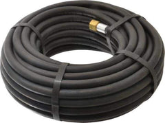 Alliance Hose & Rubber - 1/4" ID x 1/2" OD 50' Long Multipurpose Air Hose - MNPT x FNPT(Swivel) Ends, 200 Working psi, -40 to 190°F, 1/4" Fitting, Black - Eagle Tool & Supply