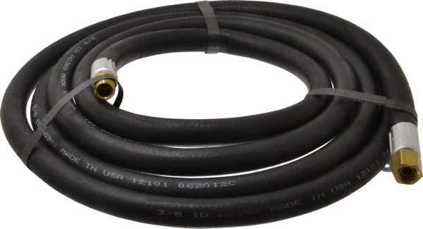 Alliance Hose & Rubber - 3/8" ID x 23/32" OD 10' Long Multipurpose Air Hose - MNPT x FNPT(Swivel) Ends, 300 Working psi, -40 to 190°F, 1/4" Fitting, Black - Eagle Tool & Supply