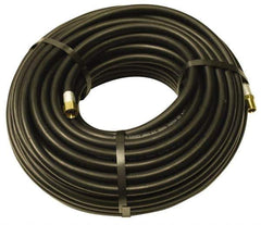 Alliance Hose & Rubber - 1" ID x 1-25/64" OD 100' Long Multipurpose Air Hose - MNPT x FNPT(Swivel) Ends, 200 Working psi, -40 to 190°F, 1" Fitting, Black - Eagle Tool & Supply