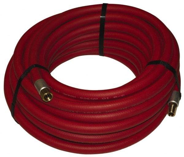 Alliance Hose & Rubber - 1" ID x 1-25/64" OD 50' Long Multipurpose Air Hose - MNPT x FNPT(Swivel) Ends, 300 Working psi, -40 to 190°F, 1" Fitting, Red - Eagle Tool & Supply