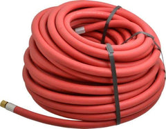 Alliance Hose & Rubber - 3/8" ID x 23/32" OD 100' Long Multipurpose Air Hose - MNPT x FNPT(Swivel) Ends, 300 Working psi, -40 to 190°F, 1/4" Fitting, Red - Eagle Tool & Supply