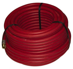 Alliance Hose & Rubber - 1" ID x 1-25/64" OD 100' Long Multipurpose Air Hose - MNPT x FNPT(Swivel) Ends, 300 Working psi, -40 to 190°F, 1" Fitting, Red - Eagle Tool & Supply