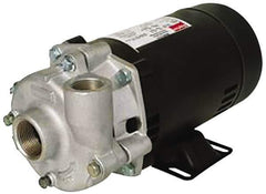 Pentair - ODP Motor, 208-230/460 Volt, 3 Phase, 3/4 HP, Stainless Steel Straight Pump - 1 Inch Inlet, 3/4 Inch Outlet, 55 Max Head psi, Stainless Steel Impeller, Viton Seal, 55 Ft. Shut Off - Eagle Tool & Supply