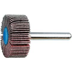 PFERD - 1-3/8" Diam x 5/8" Face Width, Aluminum Oxide Coated Mounted Flap Wheel - 1/4" Shank Mount, 80 Grit, 23,000 Max RPM - Eagle Tool & Supply