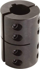 Climax Metal Products - 1-1/2" Inside x 2-1/2" Outside Diam, Two Piece Rigid Coupling with Keyway - 3-3/4" Long x 3/8" Keyway Width x 3/16" Keyway Depth - Eagle Tool & Supply