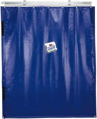 TMI, LLC - 6' Door Width x 8' Door Height PVC Solid Industrial Curtain Kit - Blue - Eagle Tool & Supply