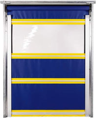 TMI, LLC - 12' Door Width x 12' Door Height PVC Solid with Vision Panel & In-Tube Motorized (Style) Roll Up Dock Screen - Blue/Yellow/Clear - Eagle Tool & Supply