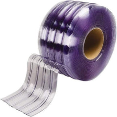 TMI, LLC - Clear Ribbed Bulk Strip Roll, Low Temperature Dock Curtain Strips - 16" Wide x 100' Long x 0.144" Thick, PVC - Eagle Tool & Supply