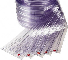 TMI, LLC - Clear Ribbed Replacement Strips, Low Temperature Dock Curtain Strips - 16" Wide x 16' Long x 0.144" Thick, PVC - Eagle Tool & Supply
