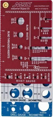 BoltSize-It - 0.06 to 3/4 Inch, Plastic, Inch and Metric Thread Screw Checker - 3 Leaves, 16 Thread per Inch, Rivet Gauge; Screw Gauge; Drill Gauge - Eagle Tool & Supply