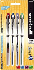 Uni-Ball - Roller Ball 0.8mm Stick Pen - Blue, Green, Purple & Red - Eagle Tool & Supply