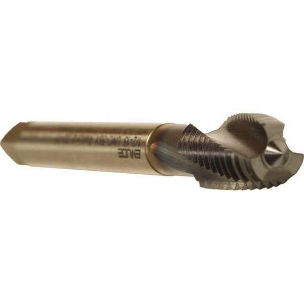 Emuge - M16x2.00 Metric 3 Flute 6HX Modified Bottoming Spiral Flute Tap - Cobalt, TiCN Finish, 110mm OAL, Right Hand Flute, Right Hand Thread, Series Rekord D - Eagle Tool & Supply