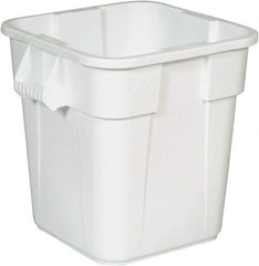 Rubbermaid - 28 Gal White Square Trash Can - Polyethylene, 572mm High x 546.1mm Long x 546.1mm Wide - Eagle Tool & Supply
