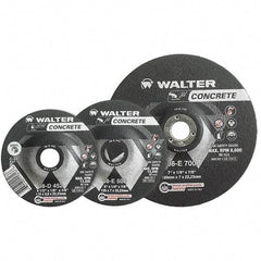 WALTER Surface Technologies - 24 Grit, 7" Wheel Diam, 1/4" Wheel Thickness, 7/8" Arbor Hole, Type 27 Depressed Center Wheel - Aluminum Oxide, Resinoid Bond, 8,600 Max RPM - Eagle Tool & Supply