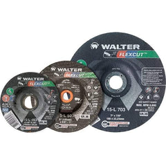 WALTER Surface Technologies - 3" Diam x 3/8" Hole, 36 Grit Surface Grinding Wheel - Aluminum Oxide/Silicon Carbide Blend, Resinoid Bond - Eagle Tool & Supply