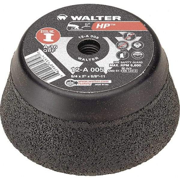 WALTER Surface Technologies - 5" Diam, Surface Grinding Wheel - Aluminum Oxide/Silicon Carbide Blend, Type 11, Resinoid Bond - Eagle Tool & Supply