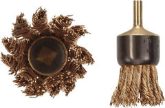 Ampco - 1" Brush Diam, Knotted, End Brush - 1/4" Diam Shank, 20,000 Max RPM - Eagle Tool & Supply
