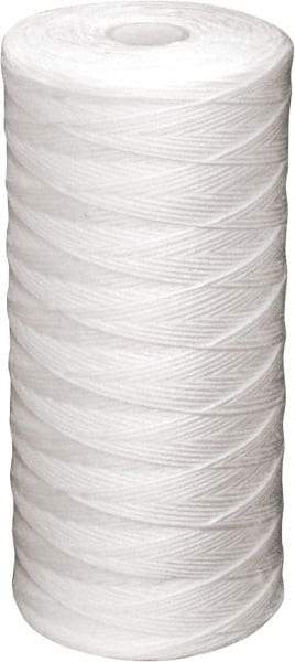 Value Collection - 4-1/2" OD, 50µ, Polypropylene String-Wound Cartridge Filter - 9-7/8" Long, Reduces Dirt & Rust - Eagle Tool & Supply