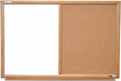 Ability One - 2" High x 37" Wide Combination Dry Erase and Natural Cork - Melamine, 52" Deep - Eagle Tool & Supply