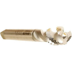 Emuge - M33x3.50 Metric 4 Flute 6H Modified Bottoming Spiral Flute Tap - Cobalt, Bright Finish, 180mm OAL, Right Hand Flute, Right Hand Thread, Series Enorm - Eagle Tool & Supply