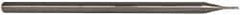 Accupro - 0.025", 0.037" LOC, 1/8" Shank Diam, 2-1/2" OAL, 3 Flute, Solid Carbide Square End Mill - Single End, Uncoated, Spiral Flute, 30° Helix, Centercutting, Series Miniature - Eagle Tool & Supply