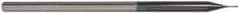Accupro - 0.02", 0.03" LOC, 1/8" Shank Diam, 2-1/2" OAL, 3 Flute, Solid Carbide Square End Mill - Single End, AlTiN Finish, Spiral Flute, 30° Helix, Centercutting, Series Miniature - Eagle Tool & Supply