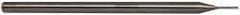 Accupro - 0.025", 0.037" LOC, 1/8" Shank Diam, 2-1/2" OAL, 3 Flute, Solid Carbide Square End Mill - Single End, Uncoated, Spiral Flute, 30° Helix, Centercutting, Series Miniature - Eagle Tool & Supply