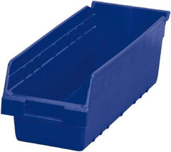 Akro-Mils - 17-7/8" Deep, Blue Polymer Hopper Shelf Bin - 6" High x 6-5/8" Wide x 17-7/8" Long - Eagle Tool & Supply