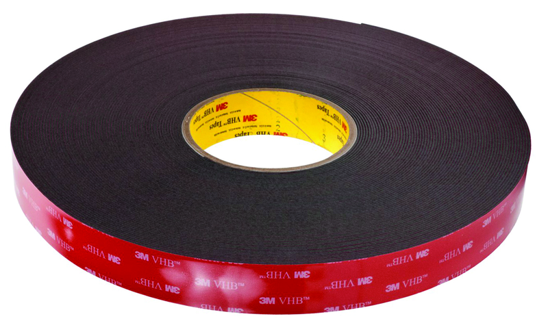 List 5952 1" x 36 yds VHB Acrylic Foam Tape - Black - Eagle Tool & Supply