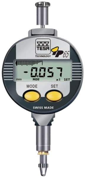 TESA Brown & Sharpe - 0 to 5mm Range, 0.00005 & 0.0005" Graduation, Electronic Drop Indicator - Accurate to 4µ, English & Metric System, LCD Display - Eagle Tool & Supply