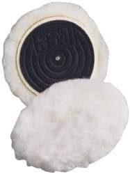 3M - 3" Diam Wool Bonnet Pad - 15/16" Pile, Hook & Loop Attachment - Eagle Tool & Supply