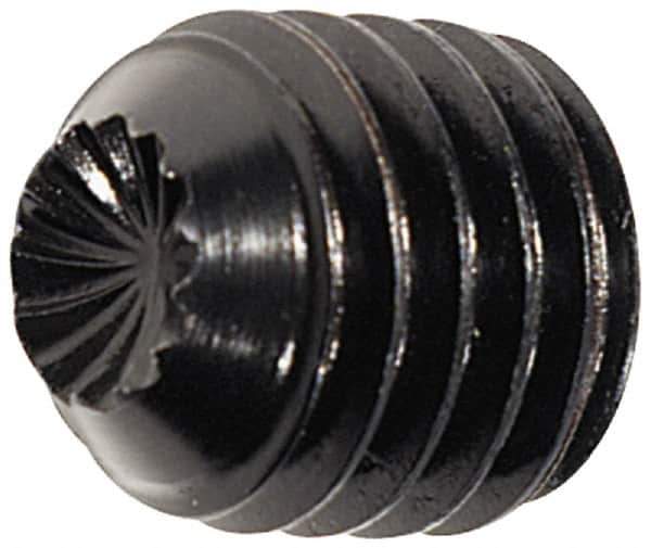 Value Collection - #4-40 UNC, 5/16" OAL, Knurled Cup Point Set Screw - Grade 8 Alloy Steel, 0.05" Key - Eagle Tool & Supply