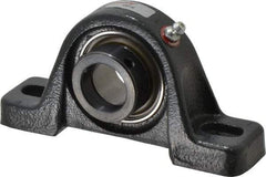 Browning - 1" ID, 5-1/2" OAL x 2-13/16" OAH Pillow Block - 1,651 Lb Static Cap, 2,801 Lb Dyn Cap, 4-1/8" Btw Mnt Hole Ctrs, 1-7/16" Base-to-Ctr Ht, Cast Iron - Eagle Tool & Supply