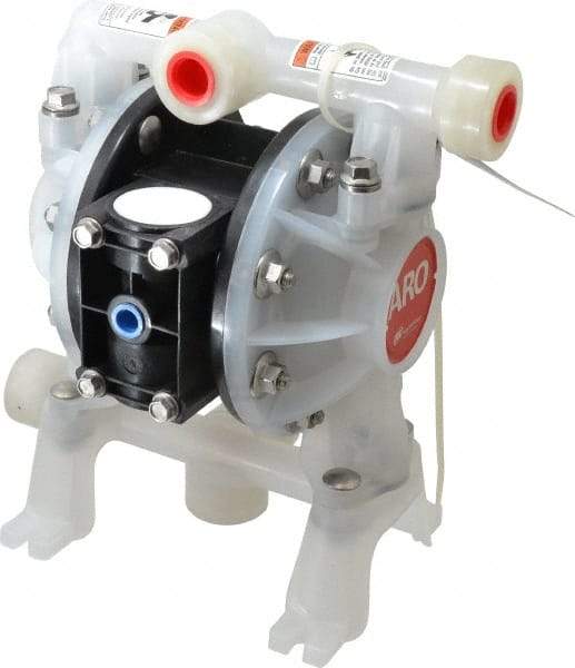 ARO/Ingersoll-Rand - 1/2" NPT, Nonmetallic, Air Operated Diaphragm Pump - Nitrile Diaphragm, Polypropylene Housing - Eagle Tool & Supply