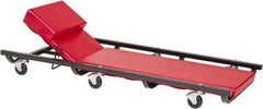 Value Collection - 330 Lb Capacity, 6 Wheel Creeper with Adjustable Headrest - Steel, 40" Long x 4.55" High x 16" Wide - Eagle Tool & Supply