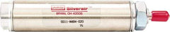 ARO/Ingersoll-Rand - 1" Stroke x 1-1/4" Bore Single Acting Air Cylinder - 1/8 Port, 7/16-20 Rod Thread, 200 Max psi, -40 to 160°F - Eagle Tool & Supply