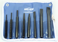 8-Pc. Punch & Chisel Set; includes 3 Punches; 1center punch; 1 solid punch; 3 cold chisels - Eagle Tool & Supply
