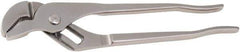 Aven - 9-1/2" OAL, 1-1/4" Max Capacity, 25mm Jaw Length x 1/4" Jaw Width, 4 Position Groove Joint Tongue & Groove Pliers - Serrated Angled Jaws, Angle Head, Stainless Steel Handles - Eagle Tool & Supply