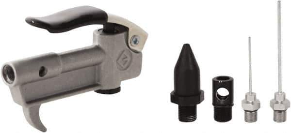 Value Collection - 5 Piece Aluminum Body Air Gun Kit - 1/4 NPT Inlet, 150 Max psi, Aluminum Hose - Eagle Tool & Supply