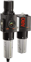 ARO/Ingersoll-Rand - 1" NPT Port Heavy Duty 2 Piece Filter/Regulator-Lubricator FRL Unit - Metal Bowl, 208 SCFM, 250 Max psi, 13.8" High x 7.323" Long, Automatic Drain - Eagle Tool & Supply