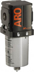 ARO/Ingersoll-Rand - 1/4" Port Coalescing Filter - Metal Bowl, Automatic Drain, 250 Max psi, 0.3 Micron Rating, 1.575" Long x 1.811" Wide x 5.016" High - Eagle Tool & Supply