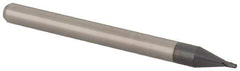 Accupro - 0.025" Diam, 0.037" LOC, 4 Flute Solid Carbide Ball End Mill - AlTiN Finish, Single End, 1-1/2" OAL, 1/8" Shank Diam, Spiral Flute - Eagle Tool & Supply