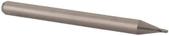 Accupro - 0.03" Diam, 0.045" LOC, 4 Flute Solid Carbide Ball End Mill - Uncoated, Single End, 1-1/2" OAL, 1/8" Shank Diam, Spiral Flute - Eagle Tool & Supply