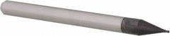 Accupro - 0.021" Diam, 0.031" LOC, 4 Flute Solid Carbide Ball End Mill - AlTiN Finish, Single End, 1-1/2" OAL, 1/8" Shank Diam, Spiral Flute - Eagle Tool & Supply