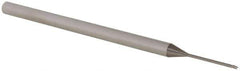 Accupro - 0.03" Diam, 0.045" LOC, 3 Flute Solid Carbide Ball End Mill - Uncoated, Single End, 2-1/2" OAL, 1/8" Shank Diam, Spiral Flute - Eagle Tool & Supply
