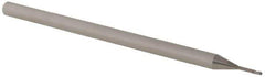 Accupro - 0.03" Diam, 0.045" LOC, 3 Flute Solid Carbide Ball End Mill - Uncoated, Single End, 2-1/2" OAL, 1/8" Shank Diam, Spiral Flute - Eagle Tool & Supply