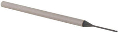 Accupro - 0.03" Diam, 0.045" LOC, 3 Flute Solid Carbide Ball End Mill - AlTiN Finish, Single End, 2-1/2" OAL, 1/8" Shank Diam, Spiral Flute - Eagle Tool & Supply